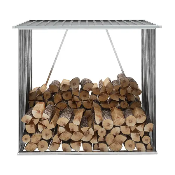 Gossi sopron depozitare lemne, otel galvanizat, 163x83x154 cm, gri
