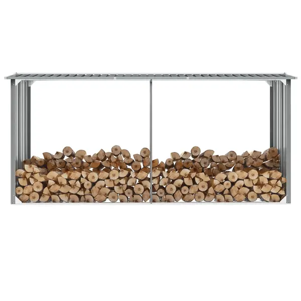 Gossi sopron depozitare lemne, otel galvanizat, 330x92x153 cm, gri