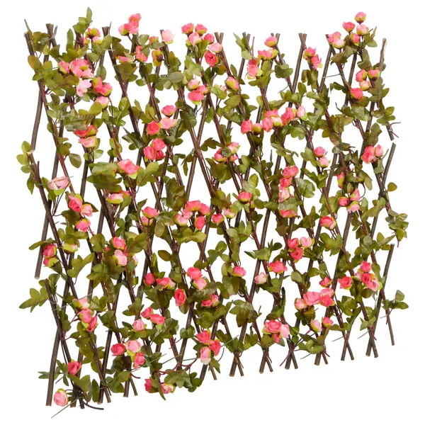 Gossi spalier cu iedera artificiala extensibil, roz inchis, 180x60 cm