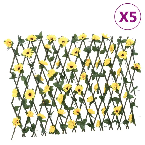 Gossi spalier iedera artificiala extensibil, 5 buc. galben, 180x60 cm