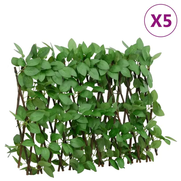 Gossi spalier iedera artificiala extensibil, 5 buc., verde, 180x30 cm