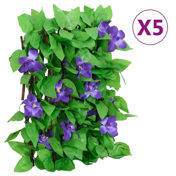 Gossi spalier iedera artificiala extensibil, 5 buc., verde, 180x20 cm