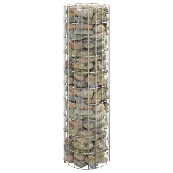 Gossi stalp de gabion, Ø30x100 cm, otel galvanizat, circular