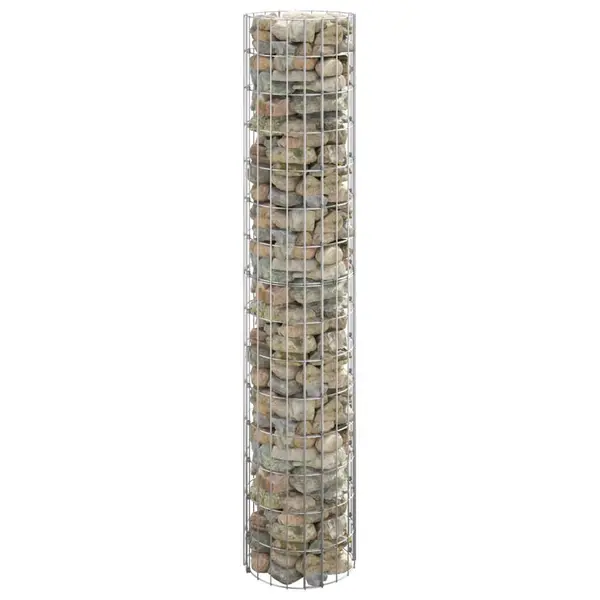 Gossi stalp de gabion, Ø30x150 cm, otel galvanizat, circular