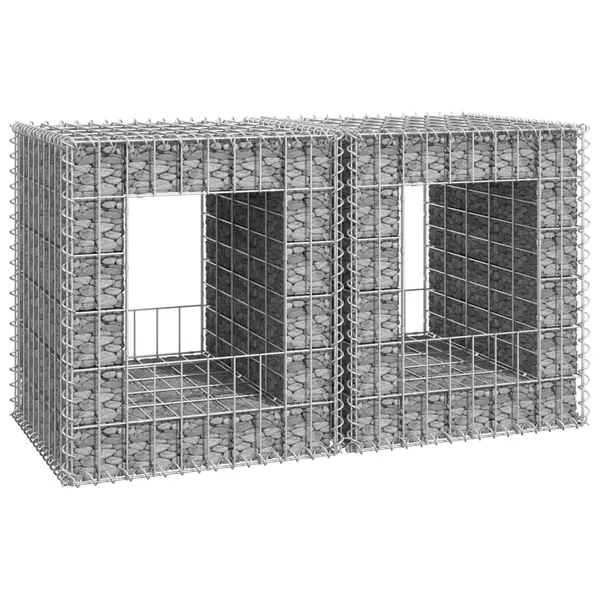 Gossi stalpi cos gabion, 2 buc., 50x50x60 cm, fier