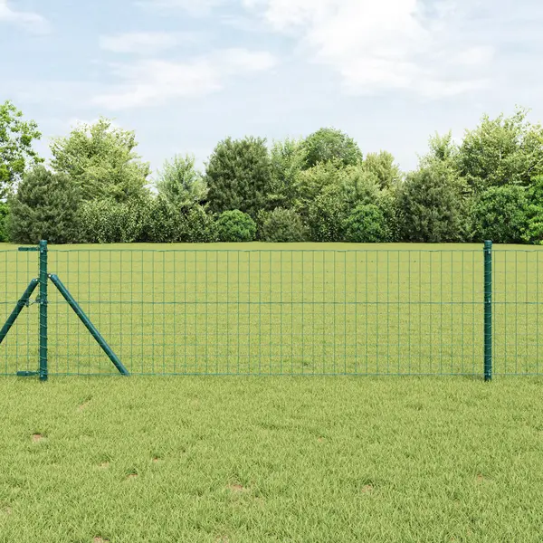 Gossi stalpi de gard, 26 buc., verde, Ø32 mm, 80 cm, otel zincat