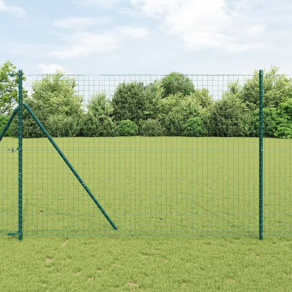 Gossi stalpi de gard, 52 buc., verde, Ø32 mm, 200 cm, otel zincat