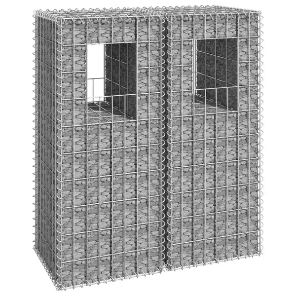 Gossi stalpi tip cos gabion, 2 buc., 40x40x100 cm, fier