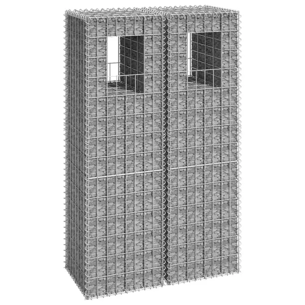 Gossi stalpi tip cos gabion, 2 buc., 40x40x140 cm, fier
