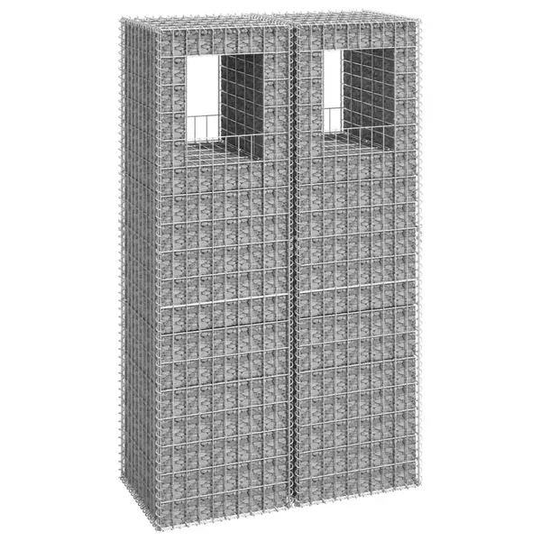 Gossi stalpi tip cos gabion, 2 buc., 50x50x180 cm, fier