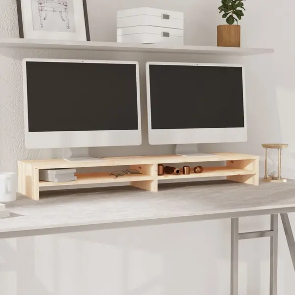 Gossi stand pentru monitor, 100x24x13 cm, lemn masiv de pin