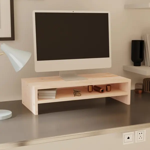 Gossi stand pentru monitor, 50x24x13 cm, lemn masiv de pin