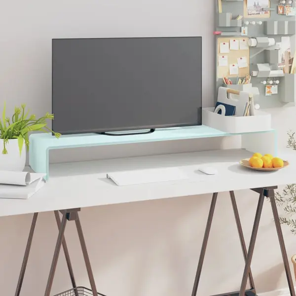 Gossi stativ tv/suport monitor, sticla, verde, 100 x 30 x 13 cm