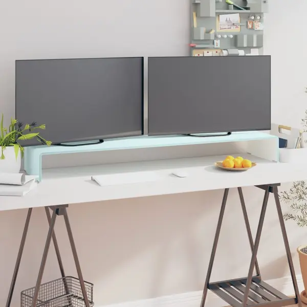 Gossi stativ tv/suport monitor, sticla, verde, 120 x 30 x 13 cm