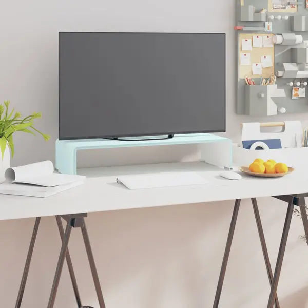 Gossi stativ tv/suport monitor, sticla, verde, 60 x 25 x 11 cm
