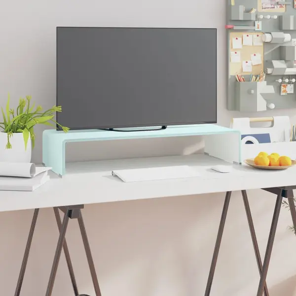 Gossi stativ tv/suport monitor, sticla, verde, 70 x 30 x 13 cm