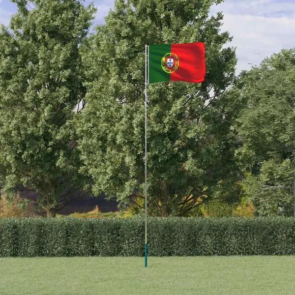 Gossi steag portugalia si stalp din aluminiu, 5,55 m