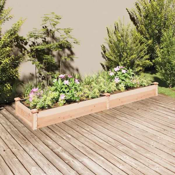 Gossi strat de gradina inaltat cu captuseala, 240x60x25 cm, lemn brad