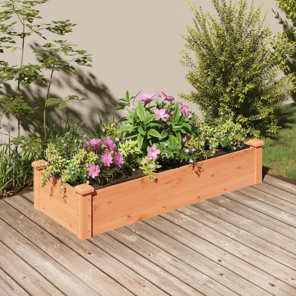 Gossi strat gradina inaltat cu captuseala maro 120x45x25 cm lemn brad