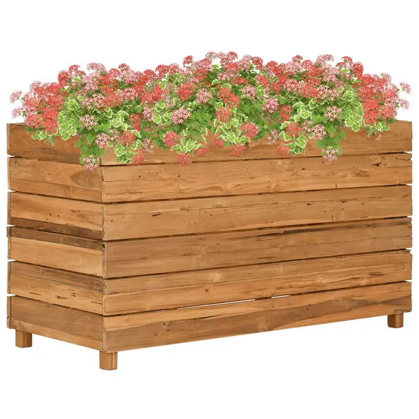 Gossi strat inaltat, 100x40x55 cm, lemn de tec reciclat si otel