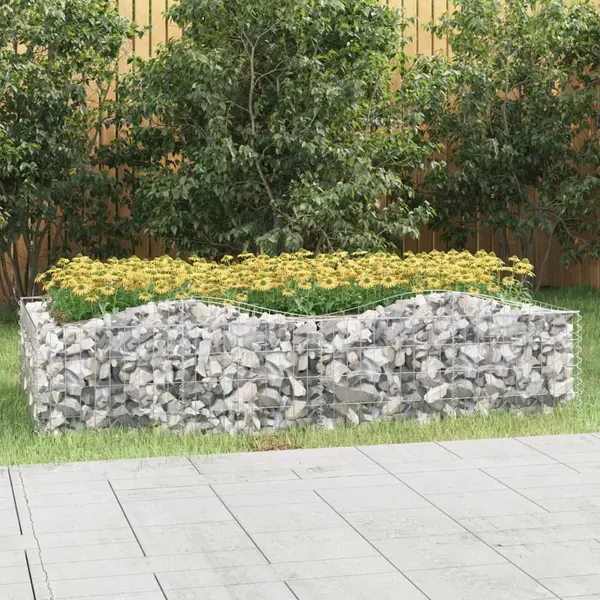 Gossi strat inaltat cu gabion arcuit, 200x100x50 cm, fier galvanizat