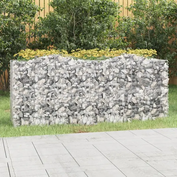 Gossi strat inaltat cu gabion arcuit, 200x50x100 cm, fier galvanizat