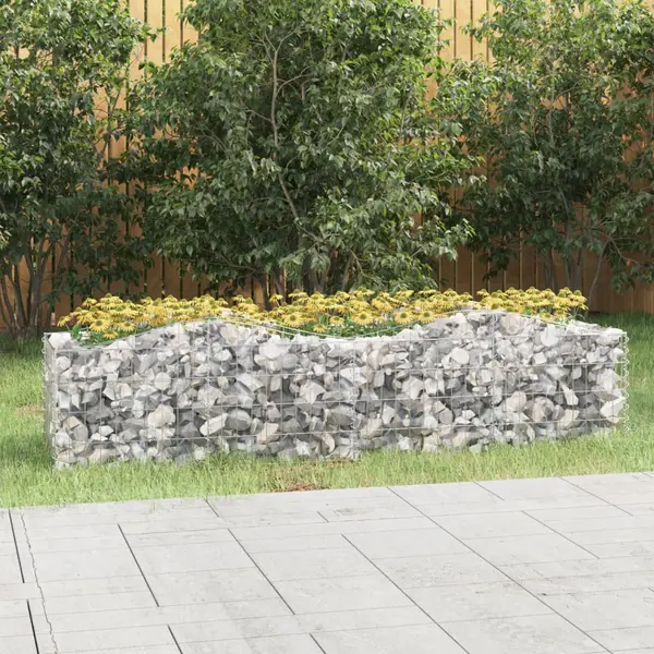 Gossi strat inaltat cu gabion arcuit, 200x50x50 cm, fier galvanizat