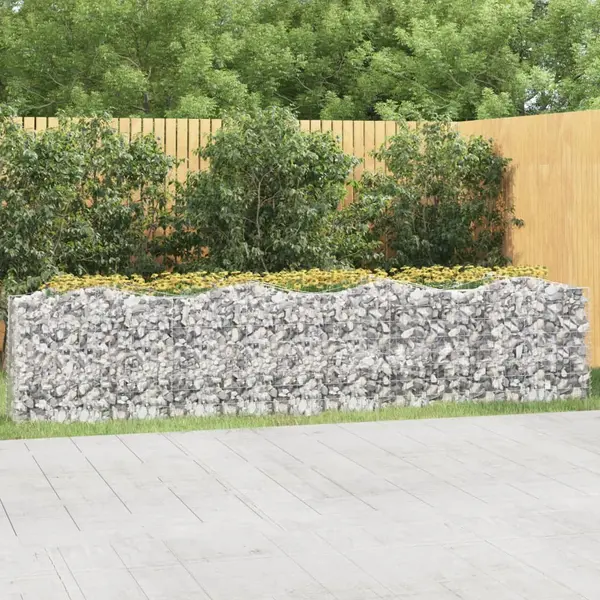 Gossi strat inaltat cu gabion arcuit, 400x50x100 cm, fier galvanizat