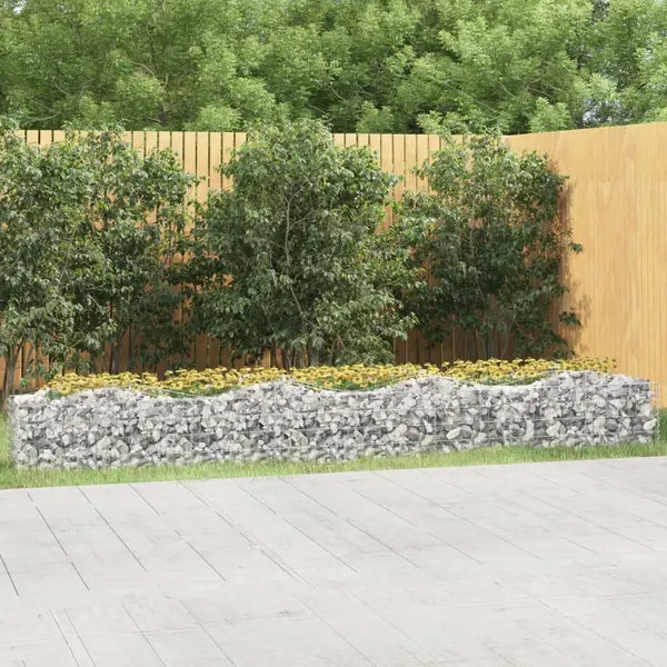 Gossi strat inaltat cu gabion arcuit, 400x50x50 cm, fier galvanizat