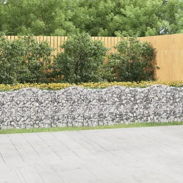 Gossi strat inaltat cu gabion arcuit, 600x50x100 cm, fier galvanizat