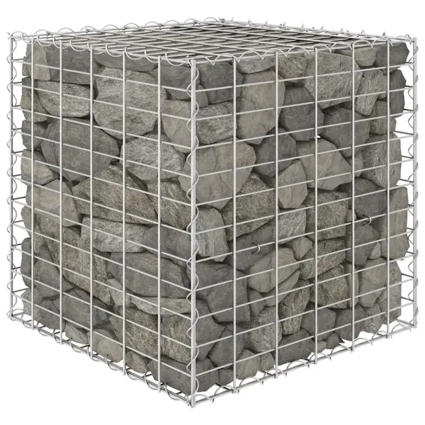 Gossi strat inaltat cub gabion, 60 x 60 x 60 cm, sarma de otel