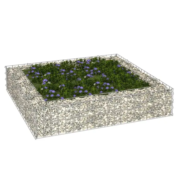 Gossi strat inaltat de gabion, 100x100x20 cm, otel galvanizat