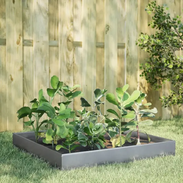 Gossi strat inaltat de gradina, 100x100x26 cm, otel galvanizat