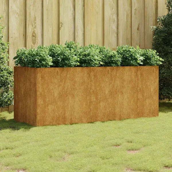 Gossi strat inaltat de gradina, 200x80x80 cm, otel corten