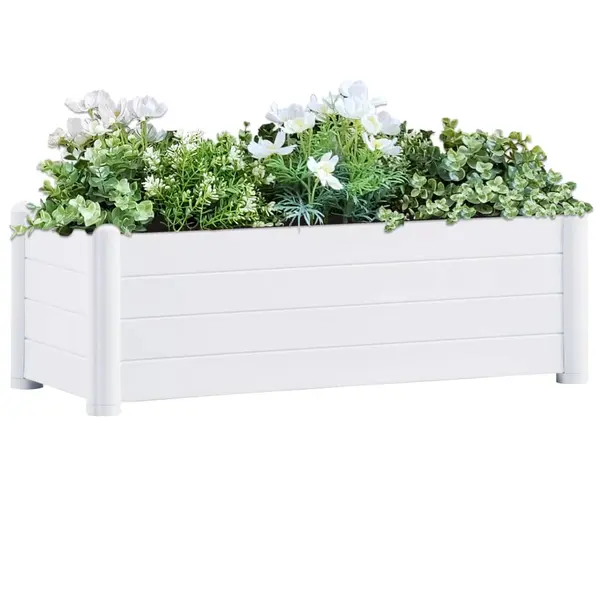 Gossi strat inaltat de gradina, alb, 100 x 43 x 35 cm, pp