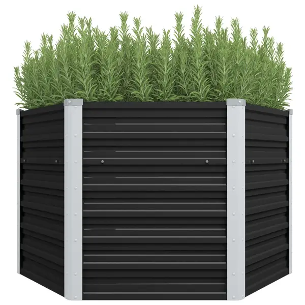 Gossi strat inaltat de gradina antracit 129x129x77 cm otel galvanizat