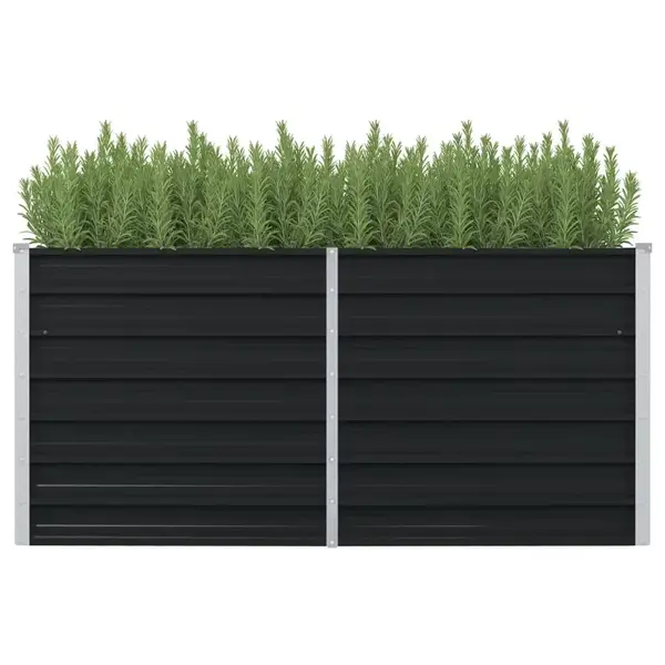 Gossi strat inaltat de gradina antracit 160x80x77 cm otel galvanizat