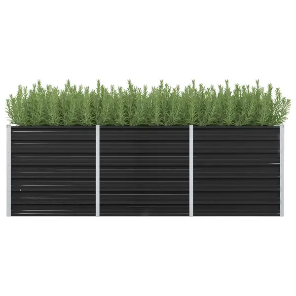 Gossi strat inaltat de gradina antracit 240x80x77 cm otel galvanizat