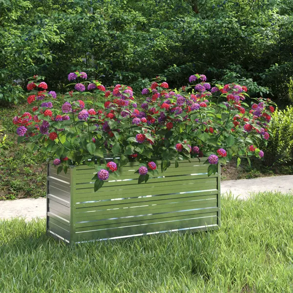 Gossi strat inaltat de gradina argintiu 100x40x45 cm otel galvanizat