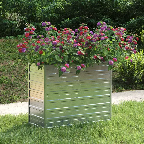 Gossi strat inaltat de gradina argintiu 100x40x77 cm otel galvanizat