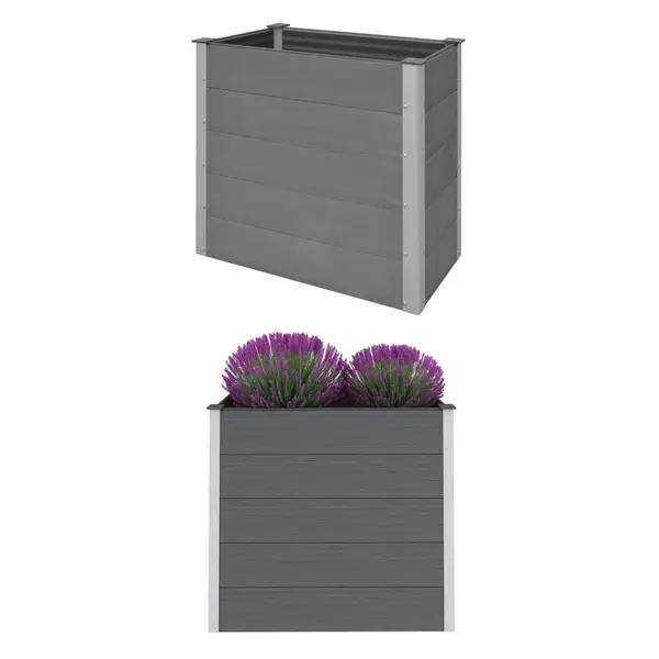 Gossi strat inaltat de gradina, gri, 100 x 50 x 91 cm, wpc