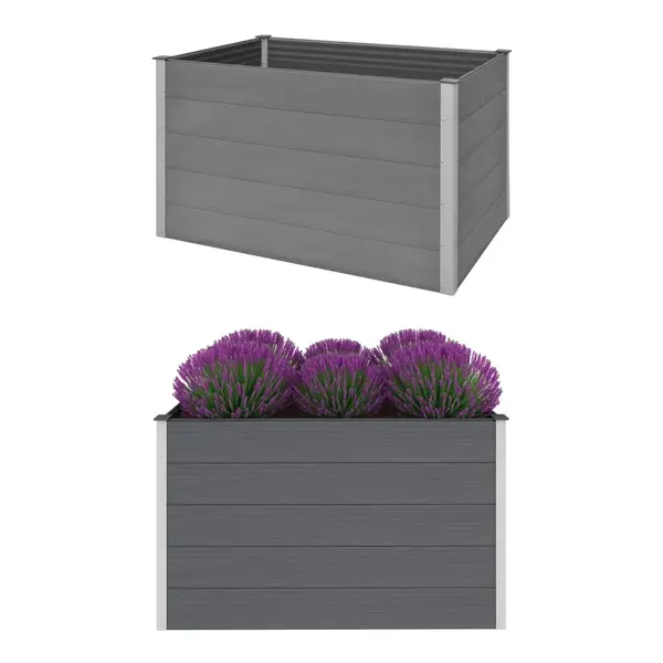 Gossi strat inaltat de gradina, gri, 150 x 100 x 91 cm, wpc