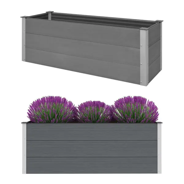 Gossi strat inaltat de gradina, gri, 150 x 50 x 54 cm, wpc