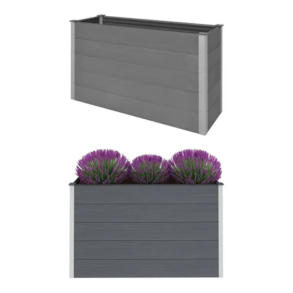 Gossi strat inaltat de gradina, gri, 150 x 50 x 91 cm, wpc