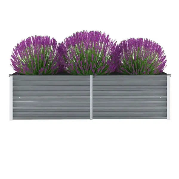 Gossi strat inaltat de gradina, gri, 160 x 40 x 45 cm otel galvanizat