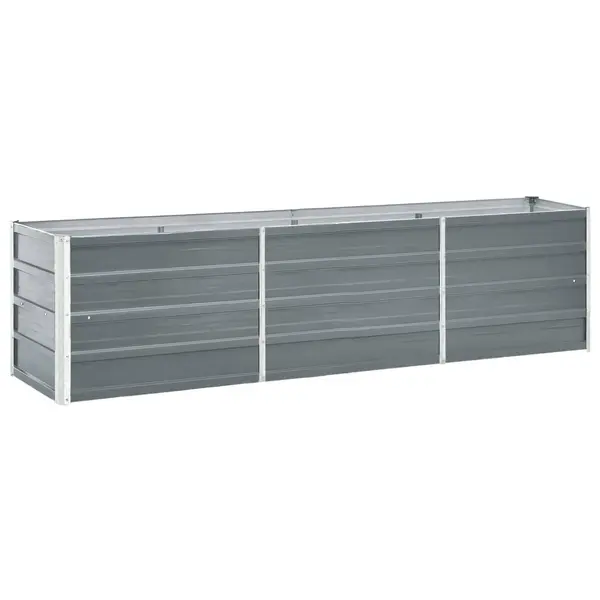 Gossi strat inaltat de gradina gri 240 x 40 x 45 cm otel galvanizat