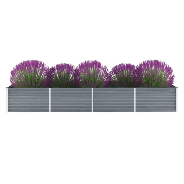Gossi strat inaltat de gradina, gri, 320 x 80 x 45 cm otel galvanizat