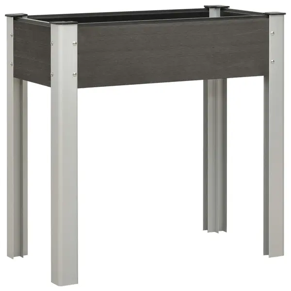 Gossi strat inaltat de gradina, gri, 75x40x75 cm, wpc