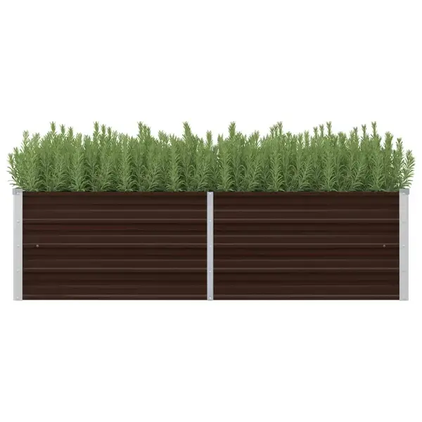 Gossi strat inaltat de gradina, maro, 160x40x45 cm, otel galvanizat