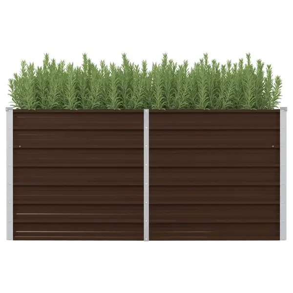 Gossi strat inaltat de gradina, maro, 160x80x77 cm, otel galvanizat